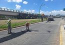 The municipality of Pachuca performs patching work on the side of Felipe Ángeles Boulevard / @sergiobanosr @PachucaGob >>>