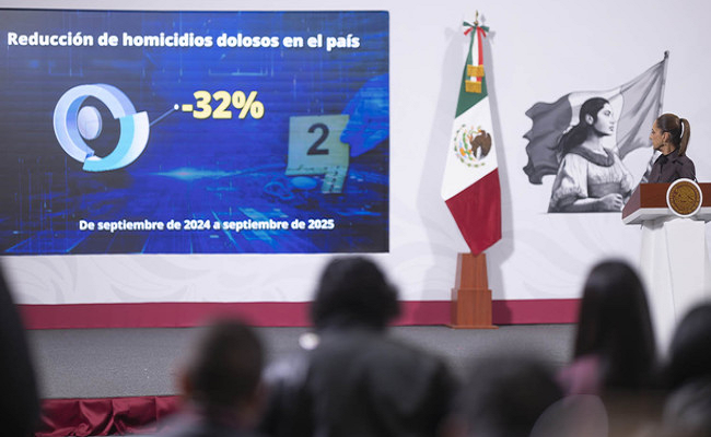 The 32% reduction in intentional homicides is very significant; that’s 27 people who don’t die every day: Claudia Sheinbaum / @Claudiashein @GobiernoMX >>>
