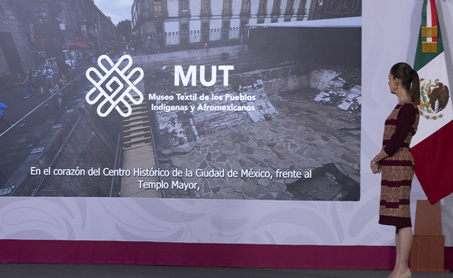 The Textile Museum of Indigenous and Afro-Mexican Peoples is inaugurated in front of the Templo Mayor to dignify the artisan craft / @Claudiashein @GobiernoMX >>>